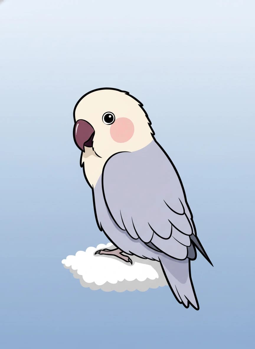 Cartoon style AI bird portrait result