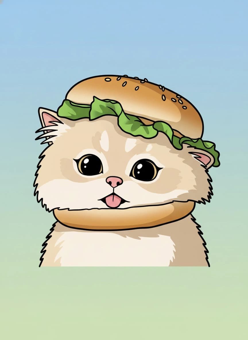 Cartoon style AI cat portrait result