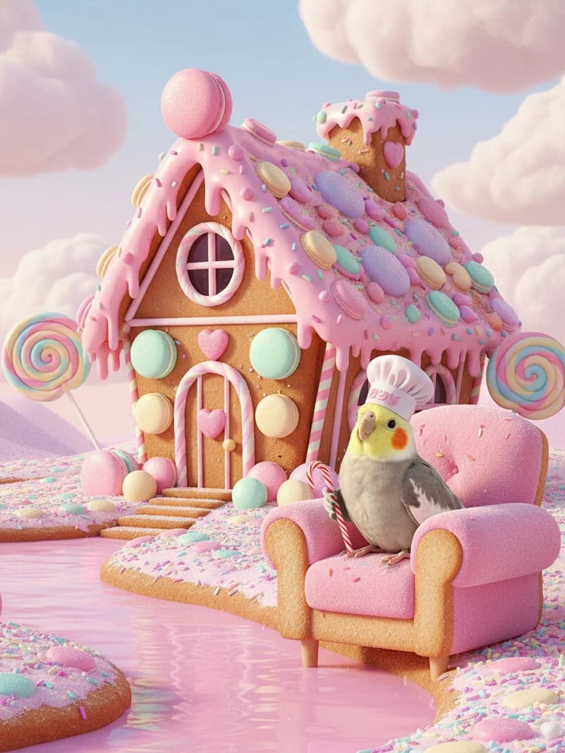 Fantasy AI bird portrait example