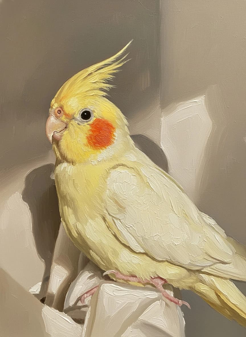 Oil style AI bird portrait result