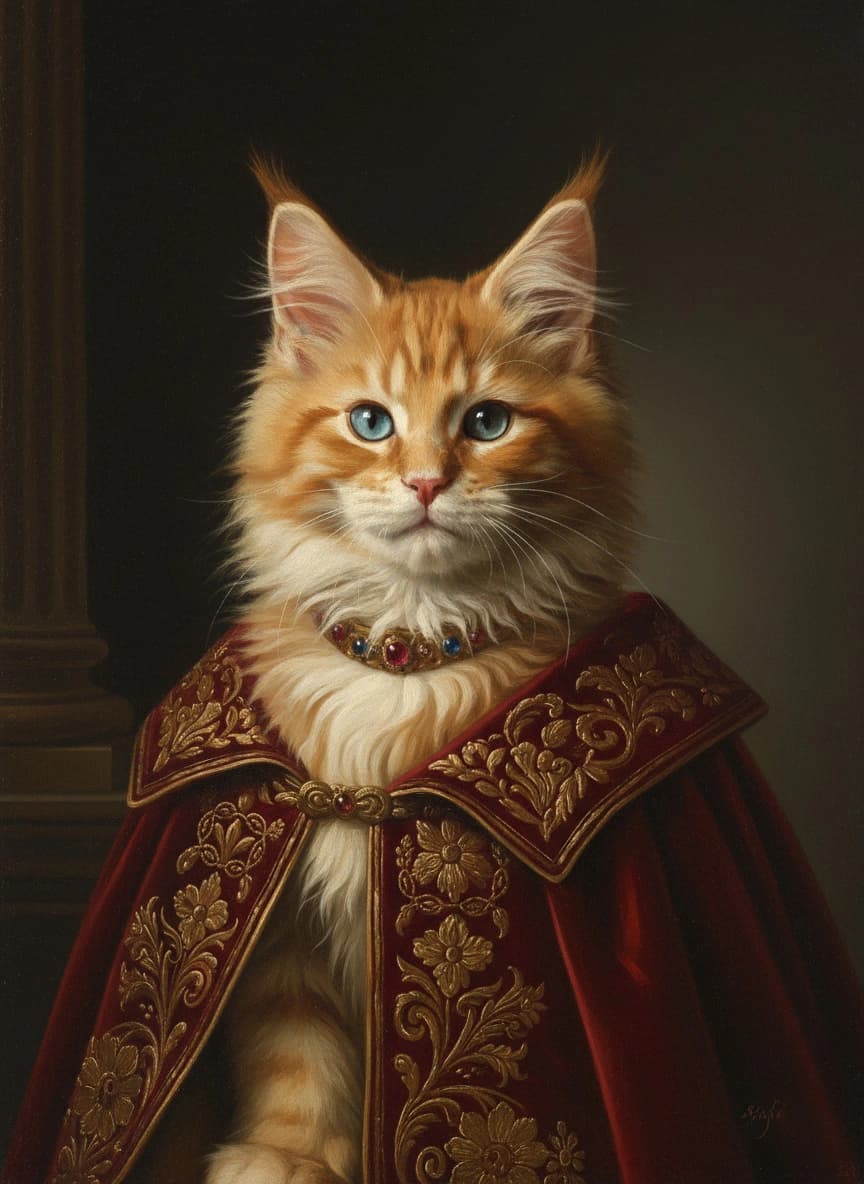 Royal cat portrait example