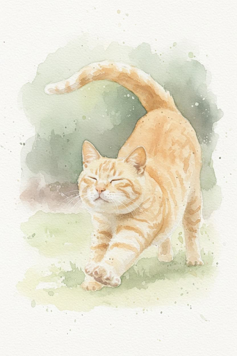 Watercolor style AI cat portrait example